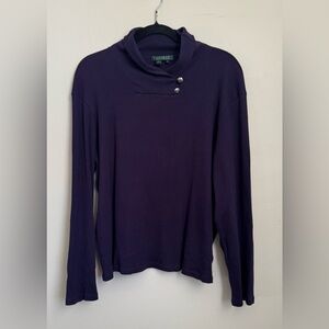 Ralph Lauren Women's Dark Purple Long Sleeve Top